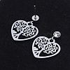 201 Stainless Steel Dangle Stud Earrings EJEW-T008-JN738-2