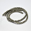 Natural Pyrite Round Beads Strands G-F197-08-8mm-3