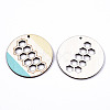 Printed Natural Poplar Wood Pendants LS-WOOD-S045-128-2