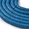 Flat Round Handmade Polymer Clay Beads CLAY-R067-8.0mm-44-3