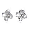 Brass Stud Earring Findings X-KK-N232-337A-01P-3