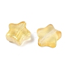 Transparent Spray Painted Frosted Glass Beads GLAA-NH0003-01D-2