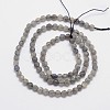 Faceted Round Natural Labradorite Bead Strands G-I156-03-4mm-2