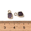Natural Amethyst Rectangle Charms G-Q169-07G-09-3