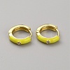 Enamel Hoop Earrings with Clear Cubic Zirconia EJEW-WH0004-39F-1