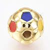 Brass Enamel Beads KK-Q738-10mm-01G-2