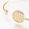 Brass Rhinestone Cuff Bangle BJEW-P168-A07-2