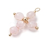 Natural Rose Quartz Pendants PALLOY-JF02885-03-3