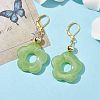 Acrylic Flower Dangle Leverback Earrings EJEW-JE05625-05-2