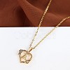 Brass Rose Flower Heart with Letter Pendant Cable Chain Necklaces FS-WG42461-01-2