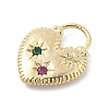 Brass Micro Pave Cubic Zirconia Pendants KK-S514-04C-G-2