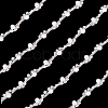 1 Yard Brass Crystal Rhinestone Cup Chain with Imitation Pearl OCOR-GL0001-08B-1