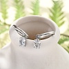 304 Stainless Steel Micro Pave Cubic Zirconia Hoop Earrings STAS-R004-07P-02-1