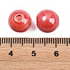 Glazed Porcelain Round Beads PORC-S489-10mm-14-3