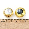 Rack Plating Brass Beads with Baroque Natural Keshi Pearl KK-K348-05G-3