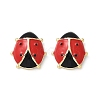 Brass Enamel Stud Earrings for Women EJEW-A126-04G-2