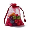 Rectangle Organza Drawstring Bags CON-PW0001-054C-13-1