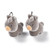 Animal Shape Flocky Resin Pendants RESI-Q229-01C-1