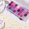 Purple Series 600G 24 Colors Glass Seed Beads SEED-JP0008-06-3mm-5