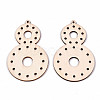 Undyed Natural Wooden Big Pendants WOOD-N007-057-2