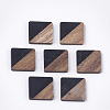 Resin & Walnut Wood Cabochons X-RESI-S358-A-90D-1