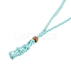Braided Waxed Cord Empty Macrame Pouch Slider Necklace Making FIND-C061-01A-1
