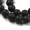 Frosted Natural Black Agate Round Beads Strands G-N0151-11-10mm-3