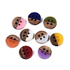 Opaque Resin & Walnut Wood Buttons RESI-N053-36-2