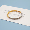 Glass Seed Bead & Brass Beads Stretch Bracelets for Women GJ3337-5-1