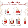 12Pcs 6 Style Alloy Enamel Fortune Cat Charm Locking Stitch Markers HJEW-PH01640-2