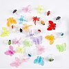 Transparent & Spray Painted Plastic Claw Hair Clips OHAR-GA0001-01-3