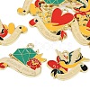 8Pcs 4 Styles Mother's Day Theme Alloy Enamel Pendants ENAM-FP0002-25-4