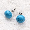 Synthetic Turquoise Stud Earrings G-F267-09B-1