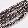 Electroplate Non-magnetic Synthetic Hematite Beads Strands X-G-J169B-4mm-07-1