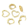 3Pairs 3 Style Clear Cubic Zirconia Heart & Rectangle & Ring Hoop Earrings EJEW-YW0001-05-3