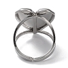 Non-Tarnish 304 Stainless Steel Open Cuff Ring Components STAS-M323-59P-3