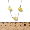 304 Stainless Steel Cat Eye Round Beads Handmade Chain Necklaces for Women NJEW-C073-01P-03-5