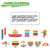 22Pcs 11 Styles Rainbow Color Printed Acrylic Pendants OACR-CA0001-21-2