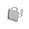 Non-Tarnish 201 Stainless Steel Cuff Pad Ring Settings X-STAS-S080-041C-P-3