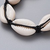 Natural Cowrie Shell Braided Beads Bracelets BJEW-JB05057-01-2