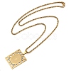 201 Stainless Steel Hollow Rectangle with Cross Pendant Box Chain Necklaces LS-NJEW-D089-06G-2