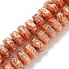 Electroplated Natural Lava Rock Beads Strands G-I360-G01-03-1