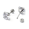 304 Stainless Steel Crystal Rhinestone Ear False Plugs STAS-C089-04E-P-2