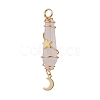 3Pcs 3 Styles Natural Rose Quartz Pointed Copper Wire Wrapped Faceted Bullet Big Pendants PALLOY-JF03572-05-3