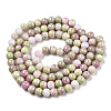 Ombre Effect Dyed Crackle Glass Round Beads Strands X1-GLAA-T031-01H-3