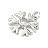 Christmas Brass Pave Clear Cubic Zirconia Charms KK-G548-04P-2