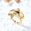 Dolphin Brass Cuff Rings for Women RJEW-Z085-01G-02-2