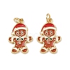 Christmas Brass Enamel Pendants KK-L255-17G-02-1