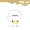 Natural Freshwater Pearl & 304 Stainless Steel Bead Finger Rings RJEW-FS00001-22-3