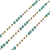 Rondelle Glass Beaded Link Chains CHS-G028-07G-02-1
